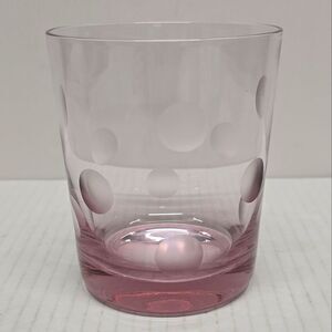 Waterford Marquis Crystal Polka Dot Pink Double Old Fashioned Glass